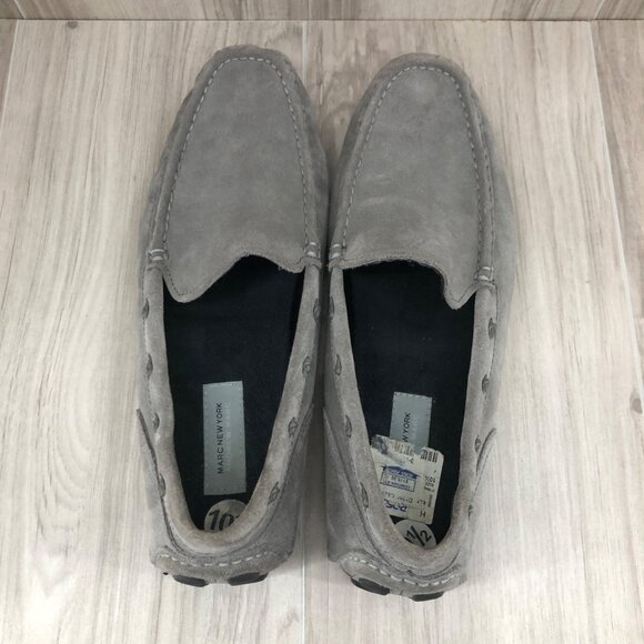 Andrew Marc Driving Loafers Mens 10.5 Gray Suede Slip On Shoes main image 6